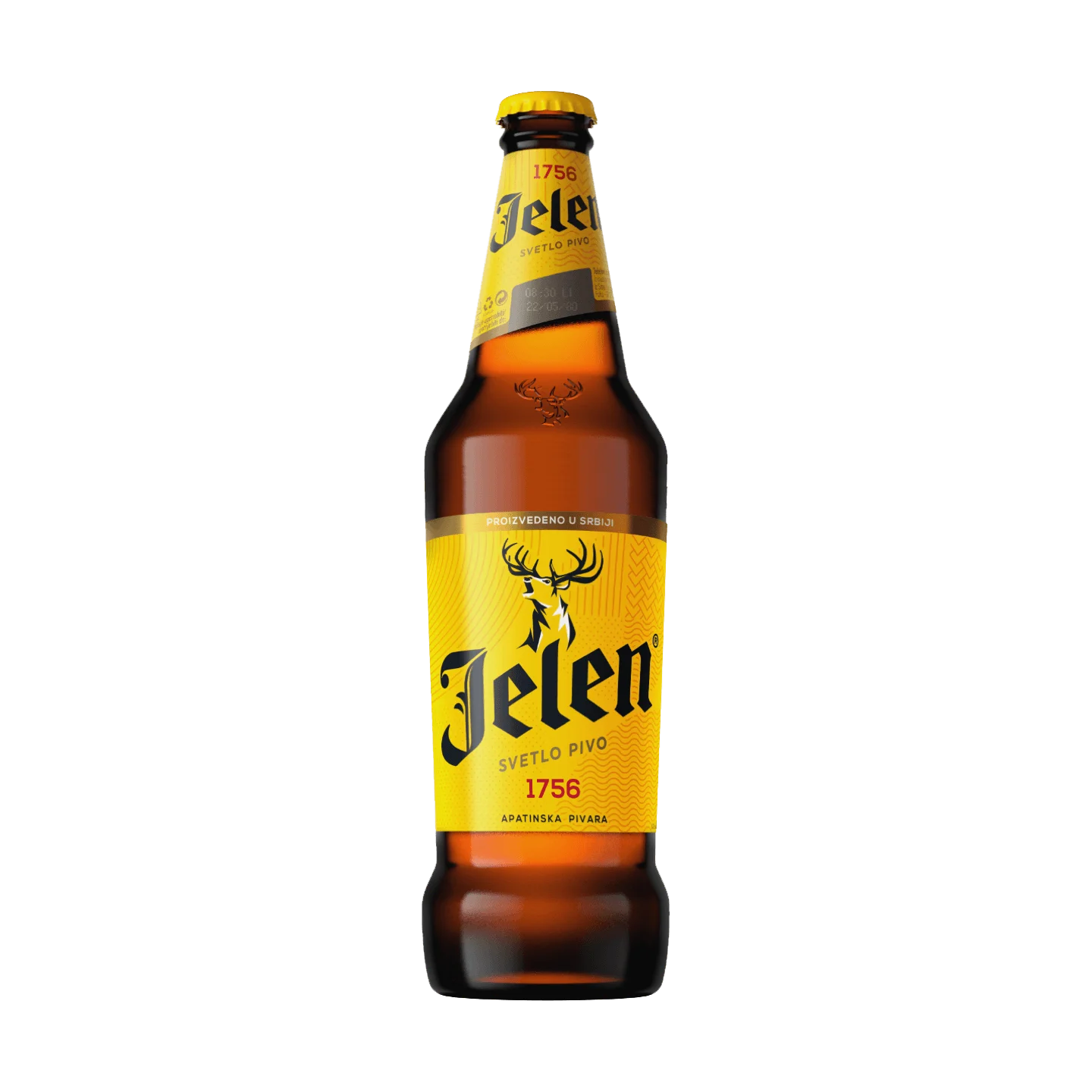 Eine kalte Flasche Jelen Bier